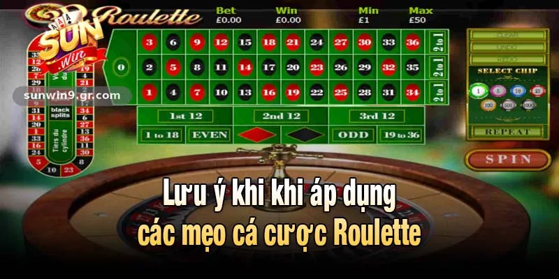 Lưu ý khi khi áp dụng các mẹo cá cược Roulette